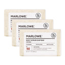 MARLOWE Oud Wood Scrub Soap Bar with natural exfoliating texture, showcasing a sleek, rectangular soap in a minimalist packaging.