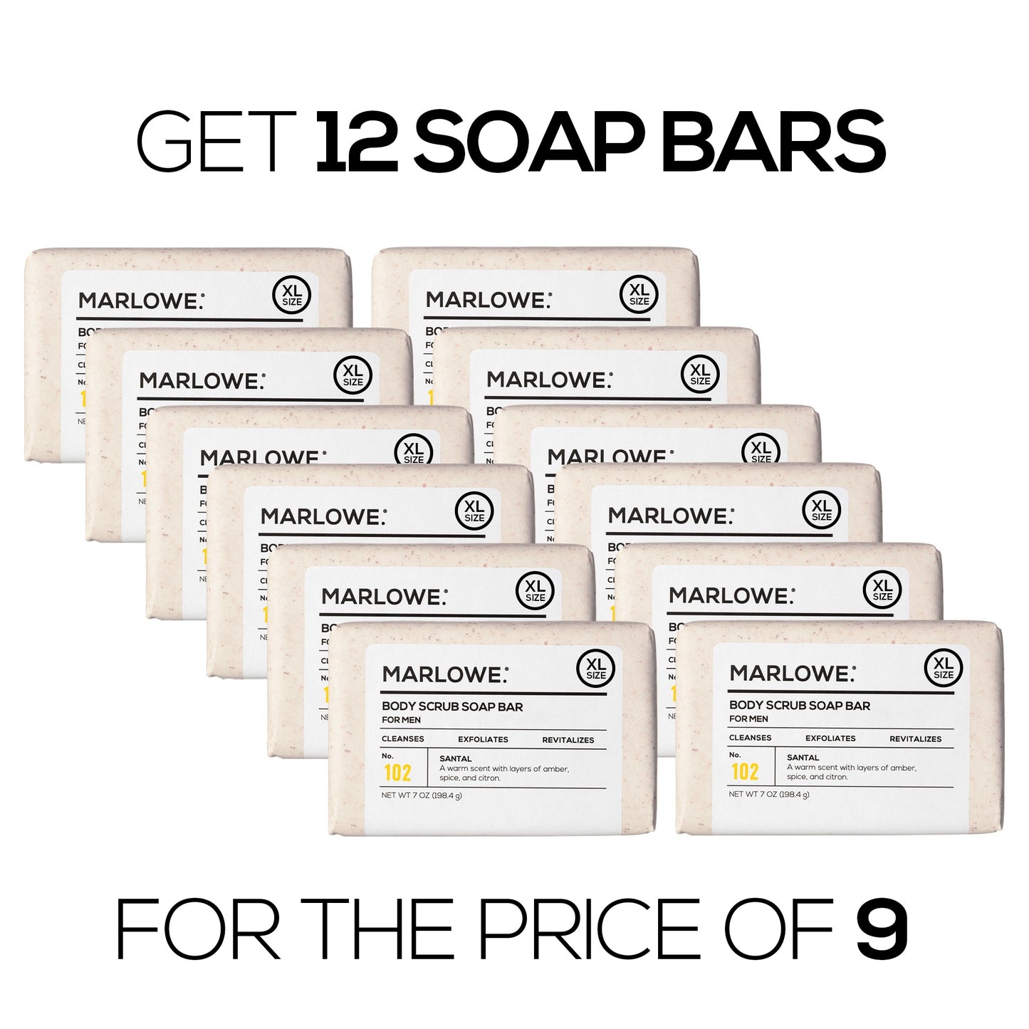 No. 102 Body Scrub Soap Bar - Santal