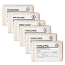 MARLOWE. Santal scrub soap bar, natural exfoliating bar soap with warm sandalwood scent, shown in a six-pack package.