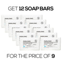 Marlowe Moisturizing Soap Bar with sage and fir, natural bar soap showing the textured soap with herbal ingredients.