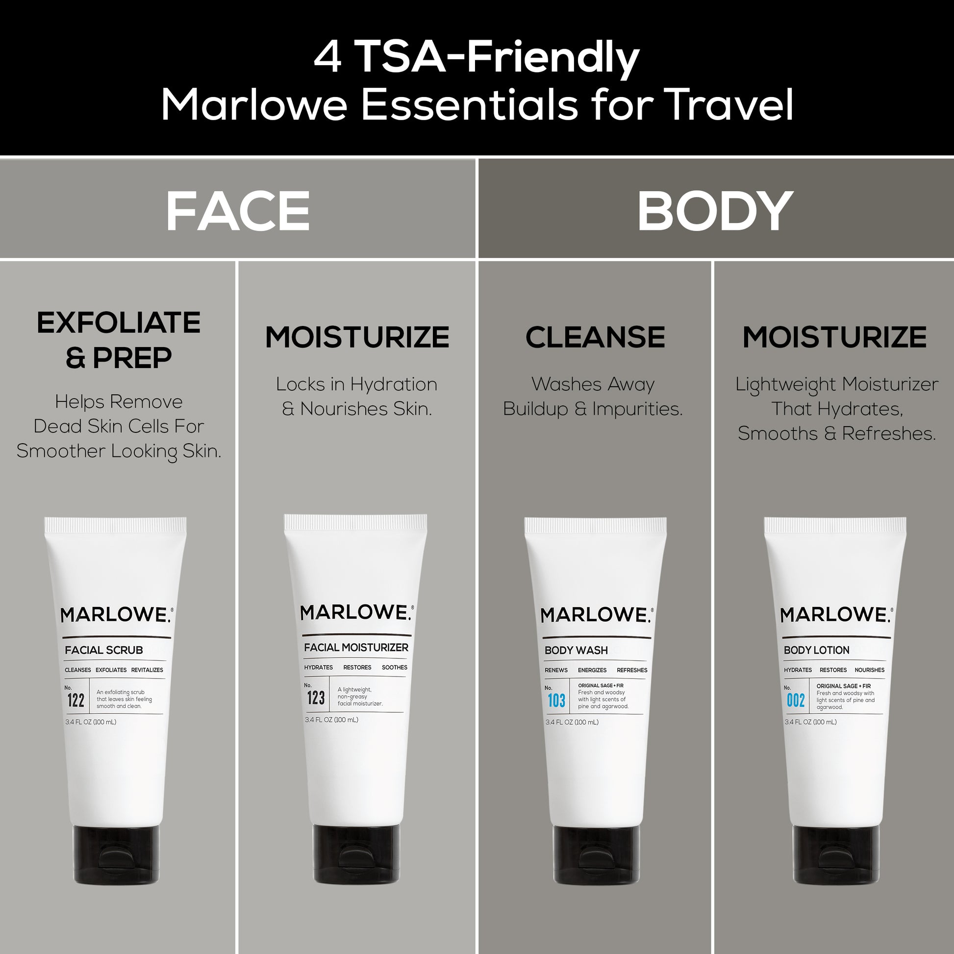 Travel Essentials Kit (TSA Approved) - MARLOWE Skin