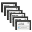 MARLOWE charcoal exfoliating soap bar with natural ingredients, showing a dark gray, textured soap in a close-up image.