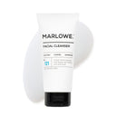 MARLOWE facial cleanser for face, showing a clear bottle with pump dispenser and clean, minimalist design.