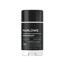 MARLOWE cedarwood and sea salt body deodorant stick, natural scent with a sleek white container and minimalist design.