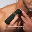 MARLOWE waterproof body hair trimmer with ergonomic design, suitable for wet and dry use, ideal for body grooming and trimming.