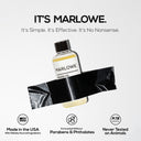 MARLOWE face beard oil bottle with dropper, showing the product's sleek packaging and clear liquid formula.