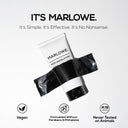 MARLOWE. post shave lotion for face, soothing formula in a sleek bottle, designed to calm and hydrate skin after shaving.