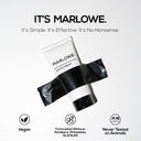 MARLOWE. face shave cream in a jar, smooth and creamy formula for a close, comfortable shave, visible in the image.