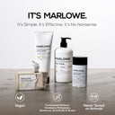 MARLOWE Santal Body Set with scented body wash, lotion, and balm, displayed on a clean, minimalist background.