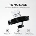 MARLOWE exfoliating face and body set with facial scrub formula, showing the textured scrub product in a jar.