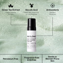Close-up of MARLOWE Gentle Foaming Cleanser face wash with natural ingredients and transparent pump bottle.