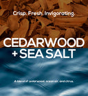 MARLOWE cedarwood and sea salt body wash bottle with label, showcasing a refreshing natural skincare product for body cleansing.