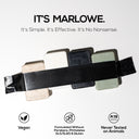 Set of four MARLOWE soap bars from the Discovery Travel Set, arranged in a clean, minimalist display.