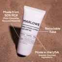 Marlowe Daily Face Lotion with SPF 50 in sleek packaging, featuring a pump dispenser and skin-friendly label.