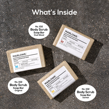 No. 102 Body Scrub Soap Bar - Scent Variety Trio (3 Bars)