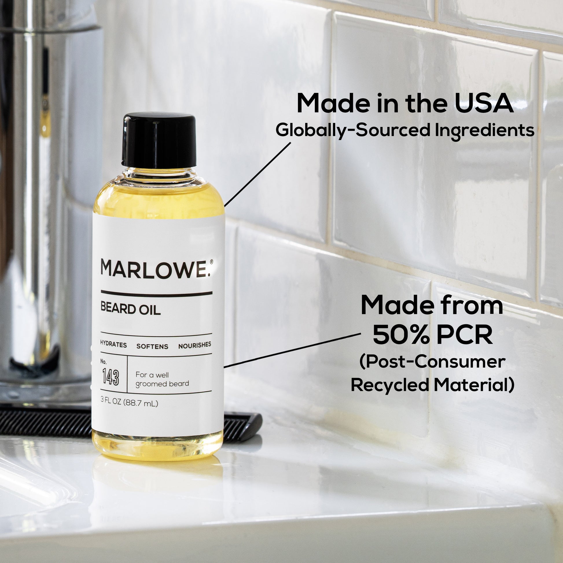 No. 143 Beard Oil 3oz - MARLOWE Skin