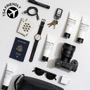 MARLOWE travel essentials set with TSA-approved toiletries and accessories, compact kit for convenient packing on the go.