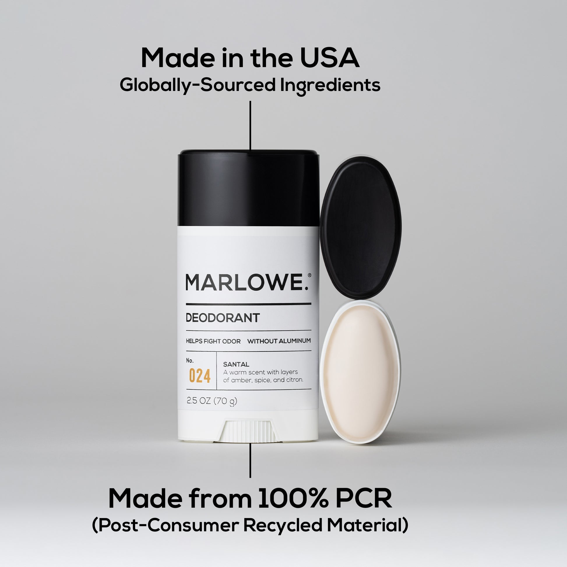 No. 024 Deodorant - 2.5 oz - Santal - MARLOWE Skin