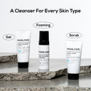 MARLOWE. Gentle Foaming Facial Cleanser for face, showing a pump bottle with creamy foam and clean skincare design.