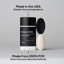 Set of three MARLOWE cedarwood and sea salt deodorant sticks with natural packaging and clean design.