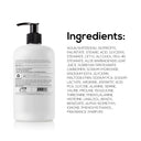 MARLOWE. body lotion in a pump bottle, showing smooth texture and natural ingredients label on the front.