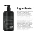 MARLOWE cedarwood and sea salt body wash with natural ingredients, showing the product bottle and natural cedarwood and salt elements.