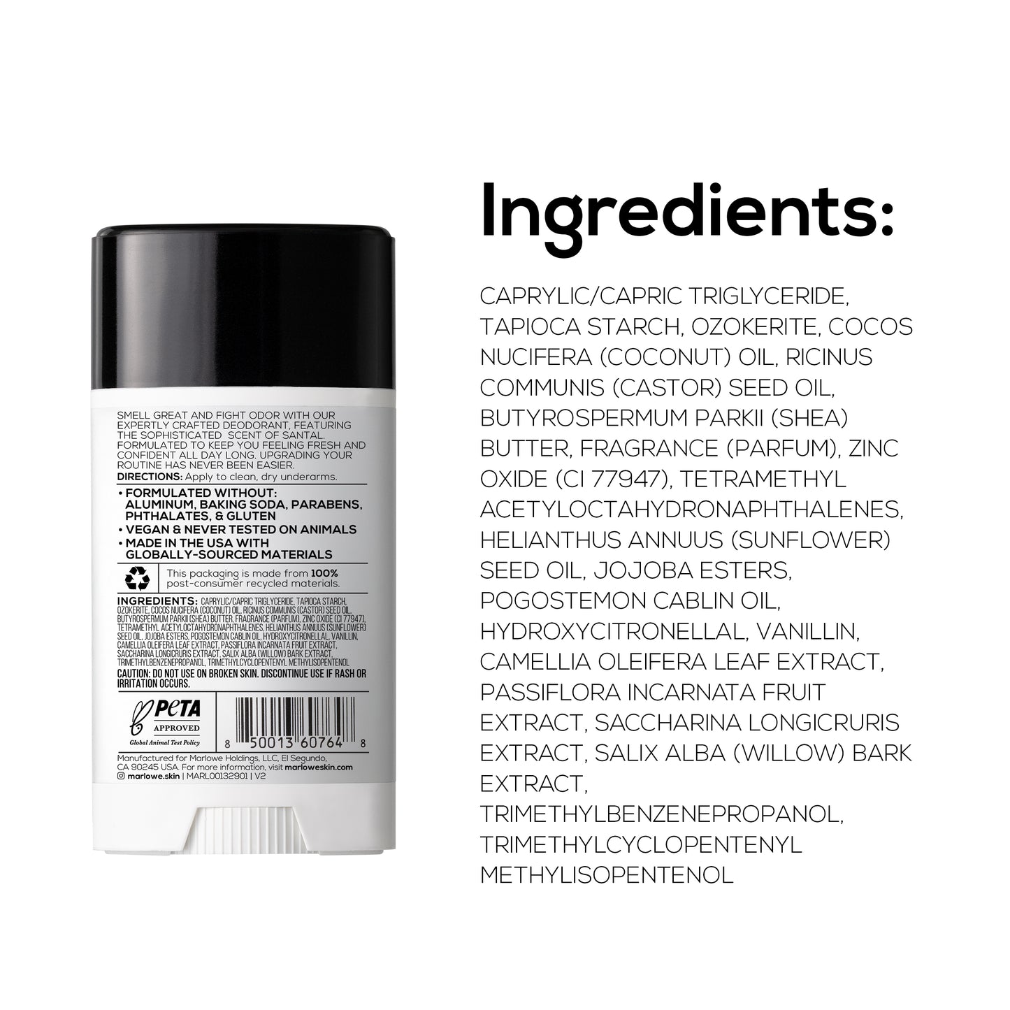No. 024 Deodorant - 2.5 oz - Santal - MARLOWE Skin