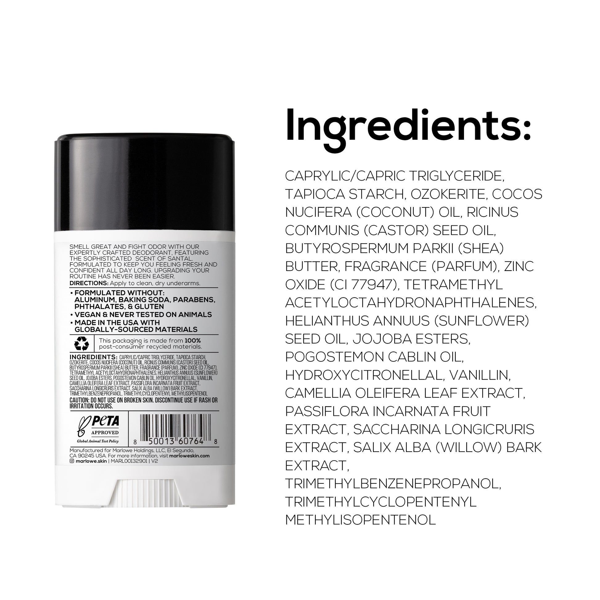 No. 024 Deodorant - 2.5 oz - Santal - MARLOWE Skin