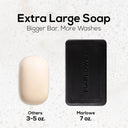 Marlowe charcoal bar soap with lightly exfoliating texture, ideal for deep cleansing and skin renewal.