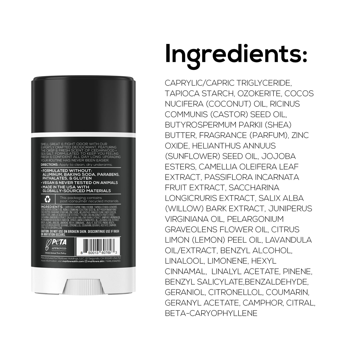 No. 024 Deodorant - 2.5 oz - Cedarwood + Sea Salt