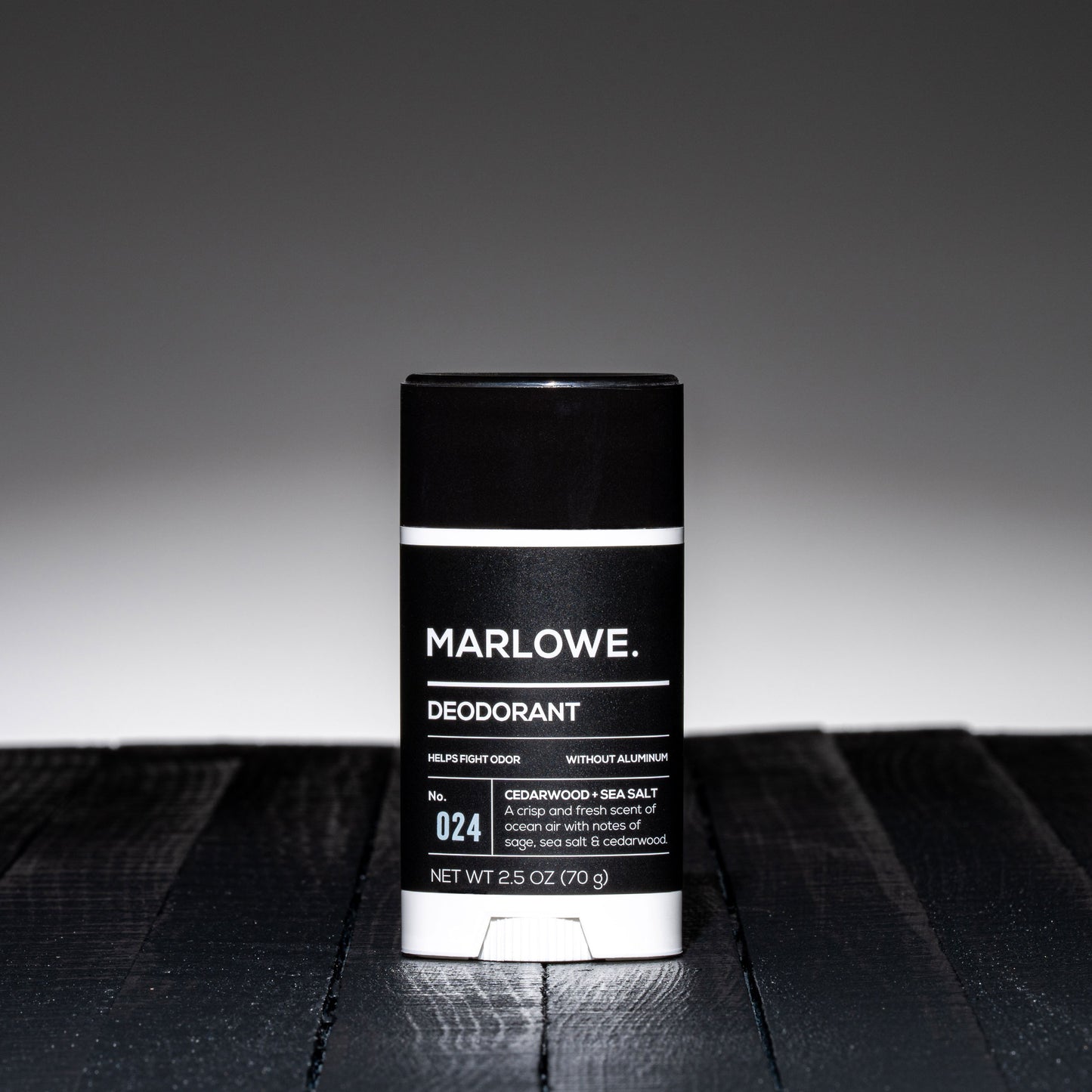 MARLOWE. No. 024 Cedarwood + Sea Salt Deodorant - Formulated Without Aluminum 2.5 oz