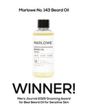 MARLOWE beard oil bottle for face grooming, with dropper applicator and sleek packaging on a neutral background.