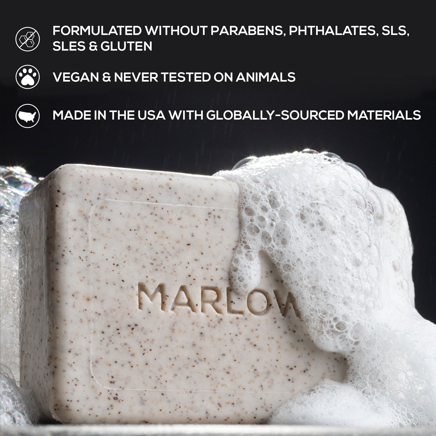 MARLOWE. Exfoliating Body Scrub Soap Bar Clean Formula