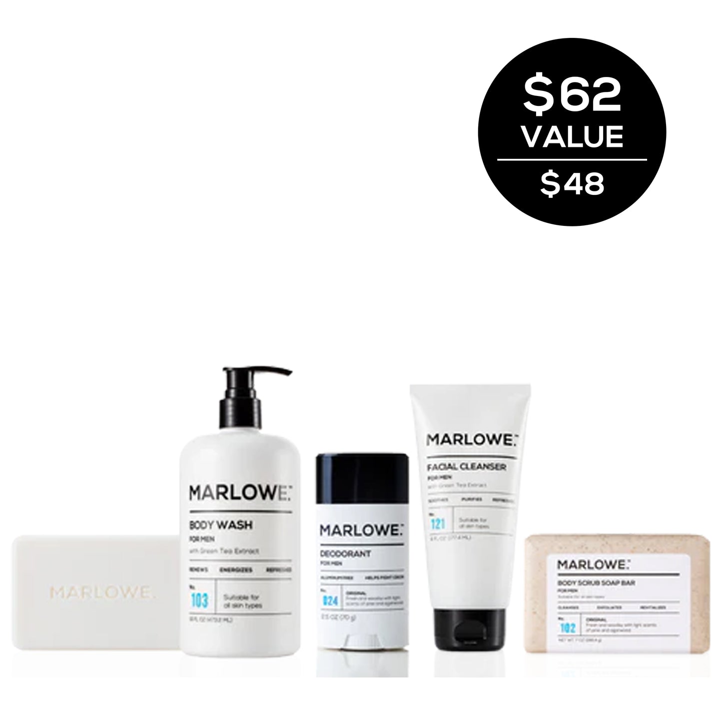 Marlowe Original Sage and Fir set featuring a natural fragrance blend in a decorative gift box.