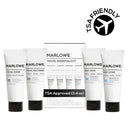 MARLOWE travel essentials set featuring compact bottles, containers, and accessories for convenient packing and on-the-go use.