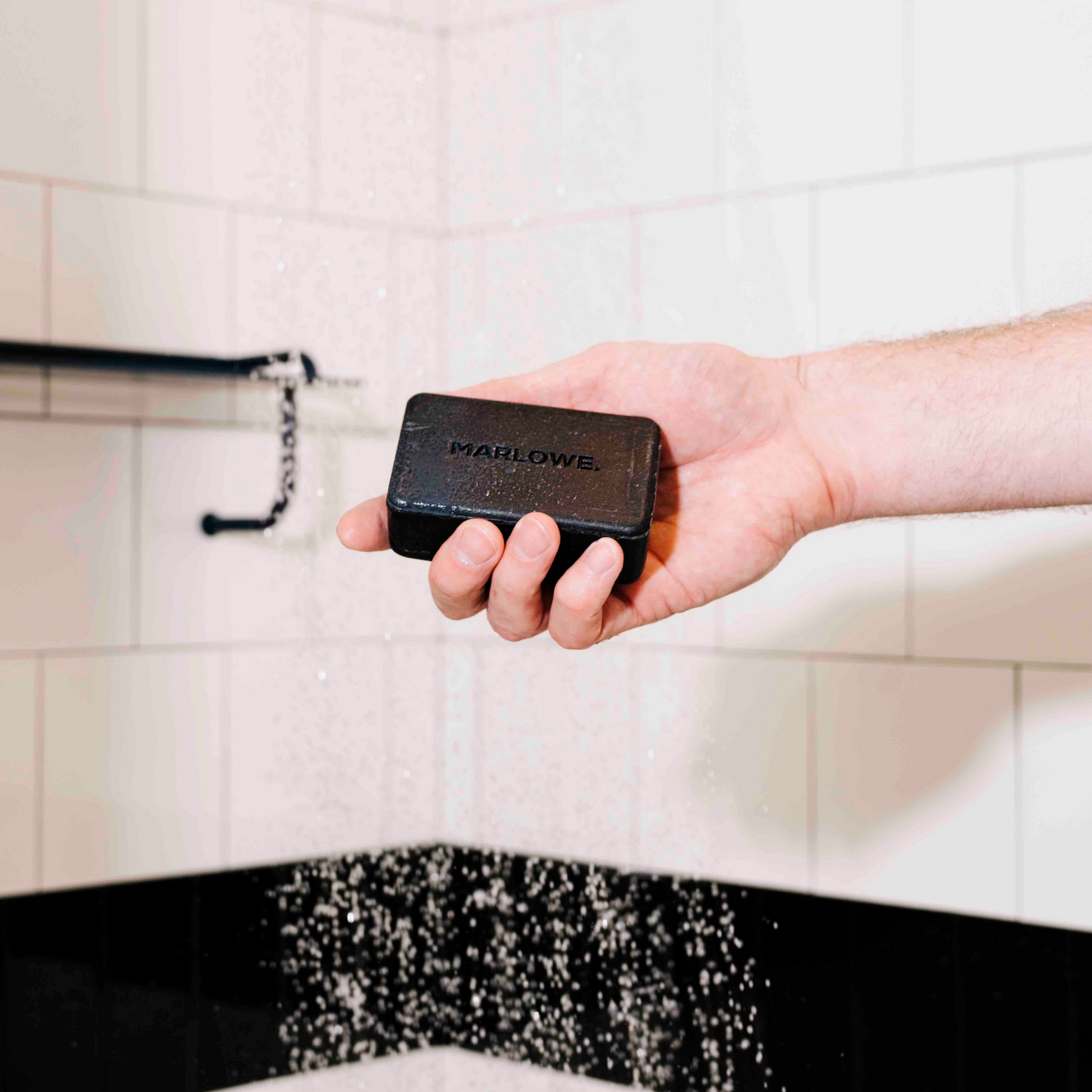 charcoal soap in the shower