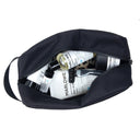 Marlowe No. 402 men's travel toiletry bag in durable accessories case with zipper closure, shown open with grooming essentials.